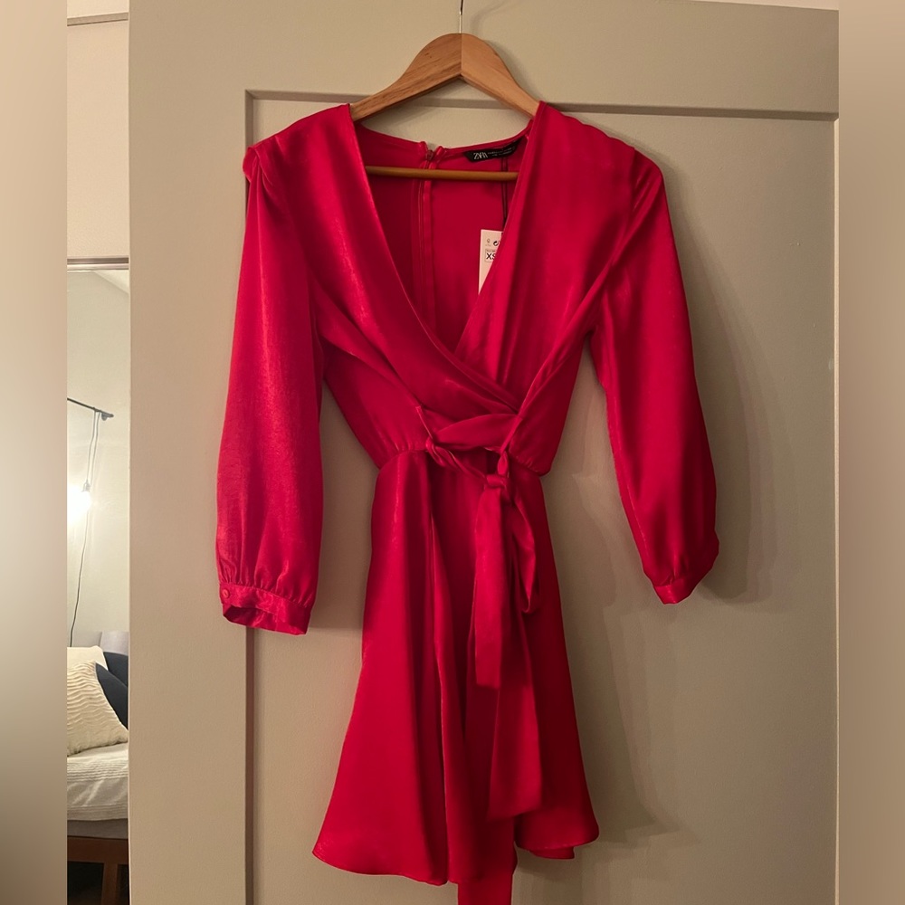 Zara Pink Romper with Tie around Center!
